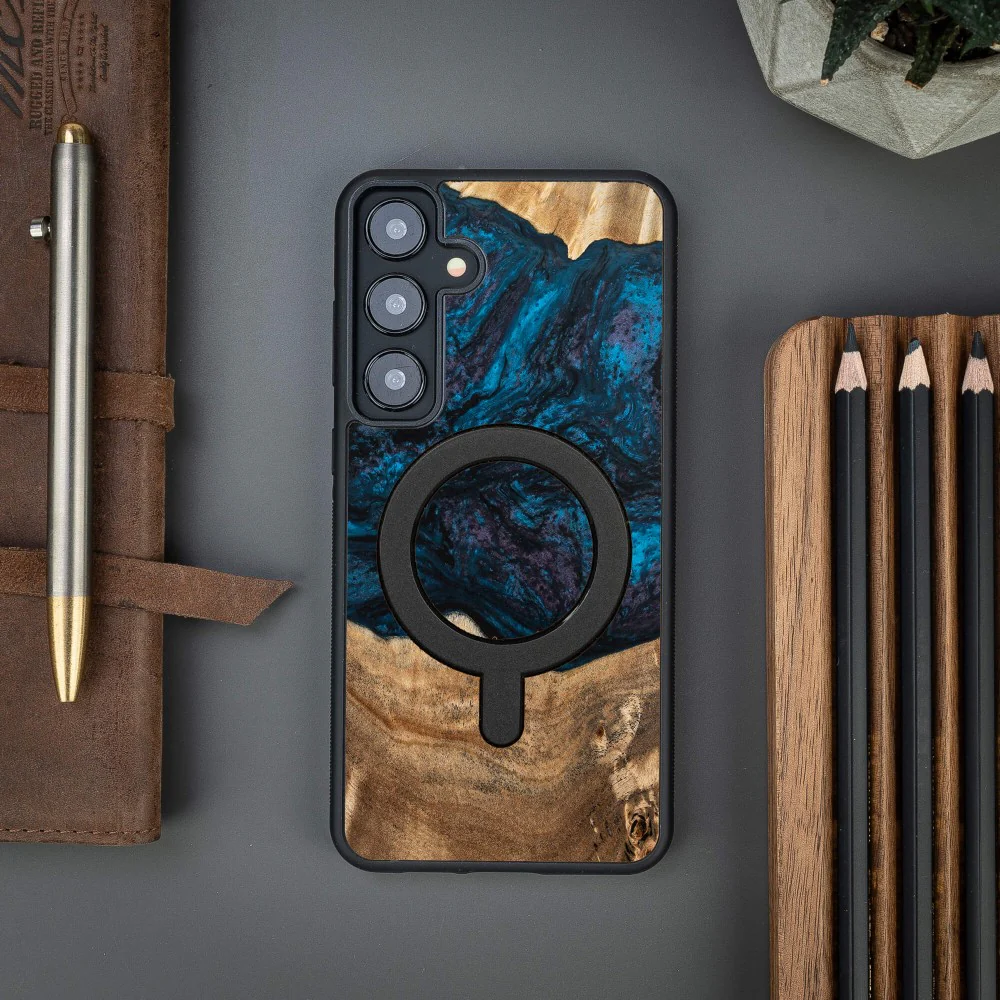 Holzhülle für Galaxy S25 Plus, Bewood Unique Planets Neptun für MagSafe - Image 3