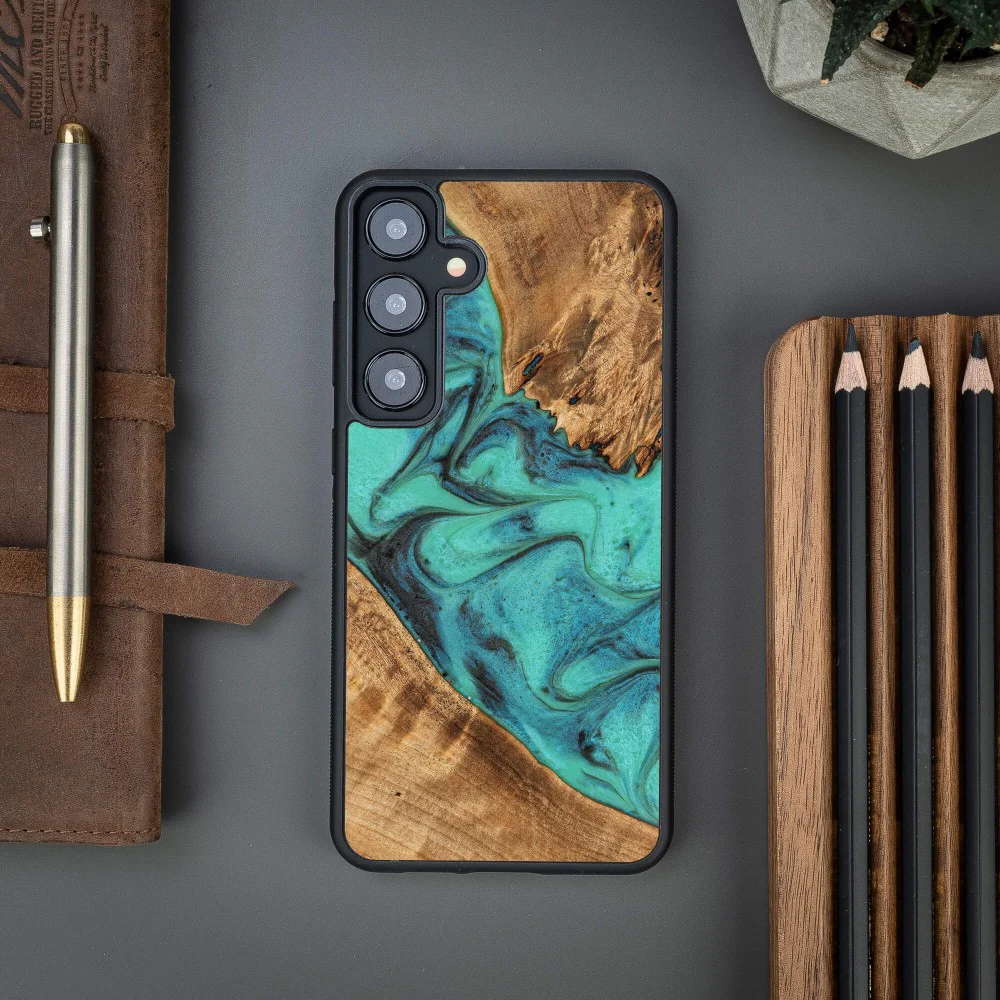 Holzhülle für Galaxy S25 Plus, Bewood Unique Turquoise - Image 2