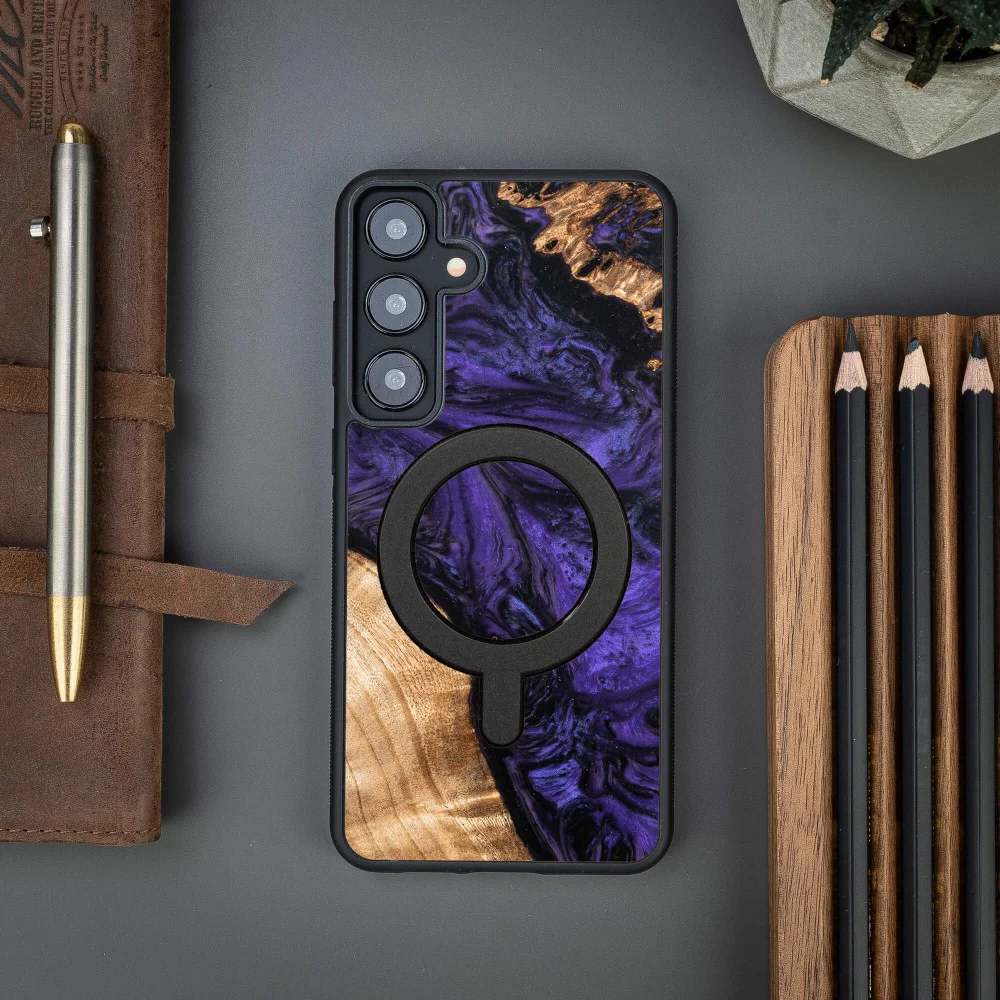 Holzhülle für Galaxy S25 Plus, Bewood Unique Violet für MagSafe - Image 3