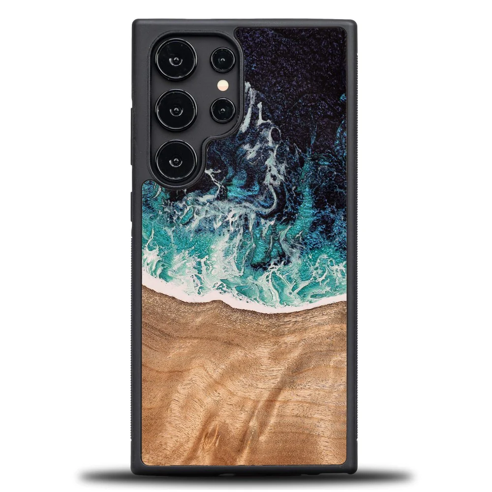 Holzhülle für Galaxy S25 Ultra, Bewood Unique Dream Island, Blau-Braun - Image 10