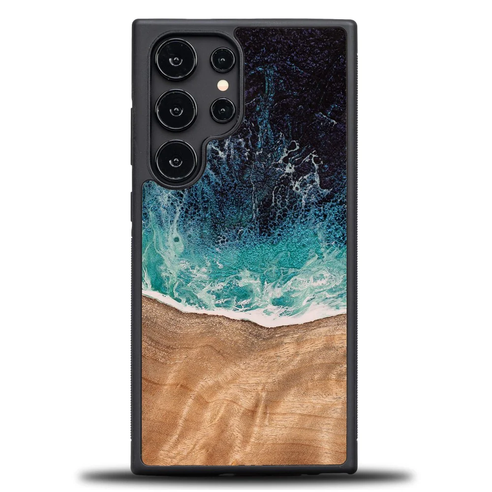 Holzhülle für Galaxy S25 Ultra, Bewood Unique Dream Island, Blau-Braun - Image 7