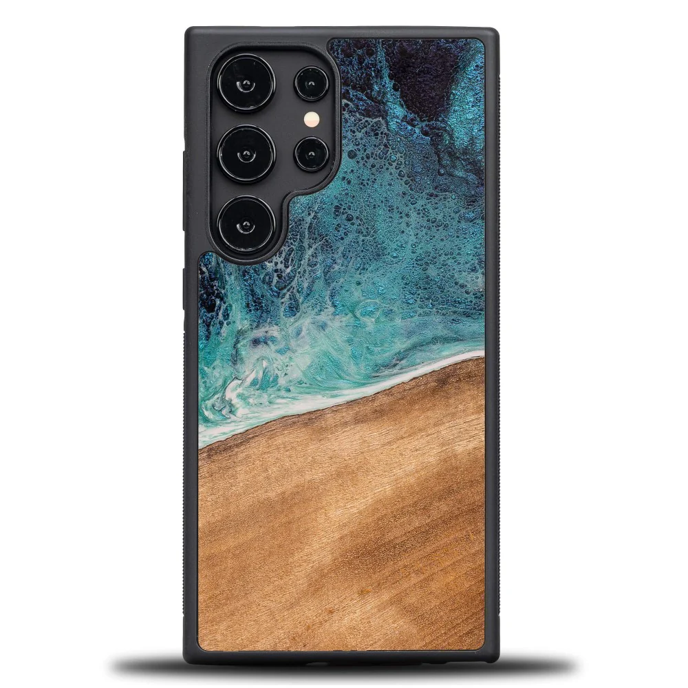 Holzhülle für Galaxy S25 Ultra, Bewood Unique Dream Island, Blau-Braun - Image 9