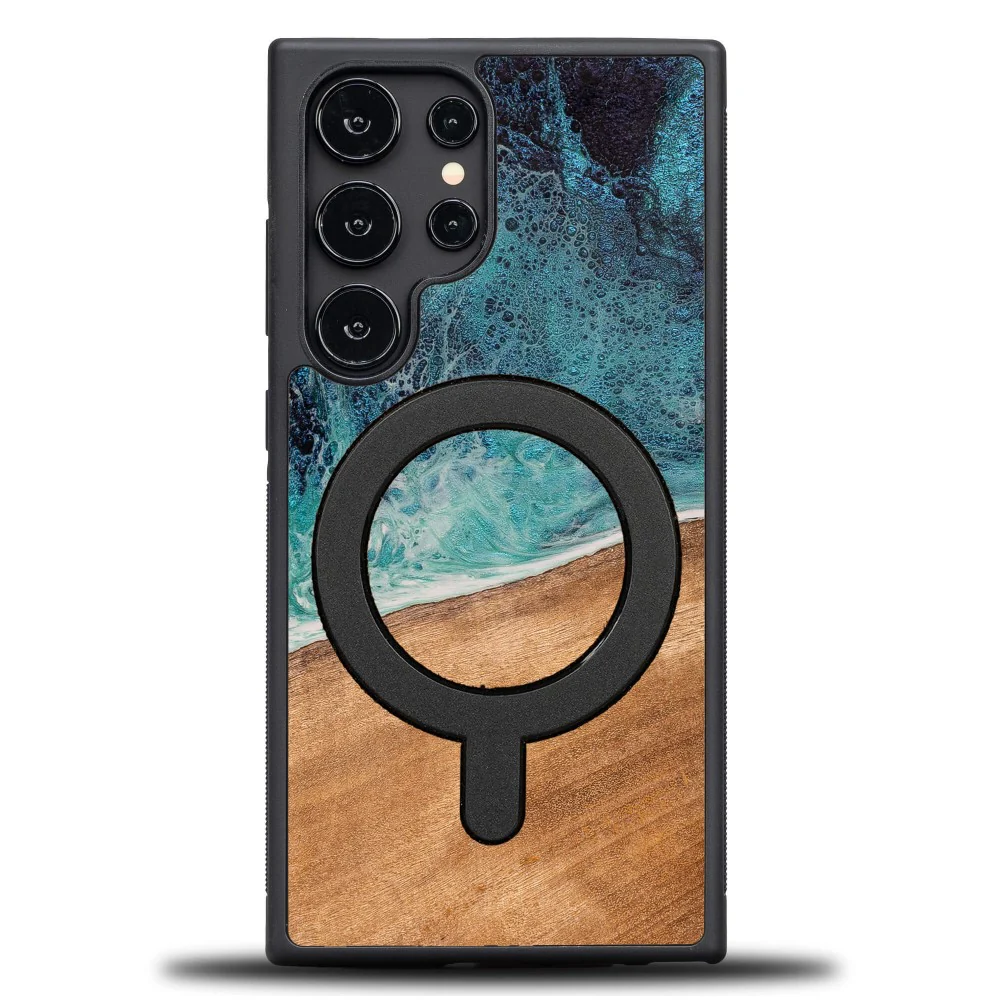 Holzhülle für Galaxy S25 Ultra, Bewood Unique Dream Island für MagSafe, Blau-Braun - Image 10