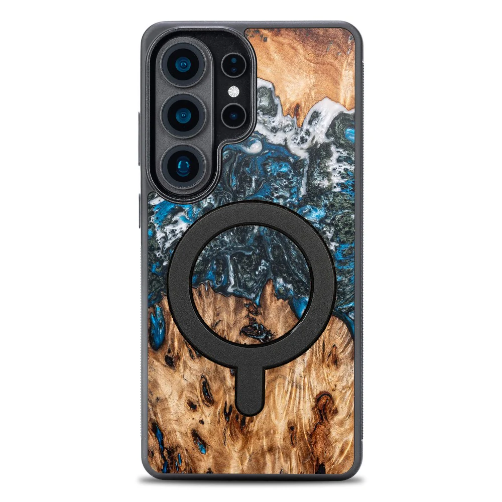 Holzhülle für Galaxy S26 Ultra, Bewood Unique Planets Erde für MagSafe