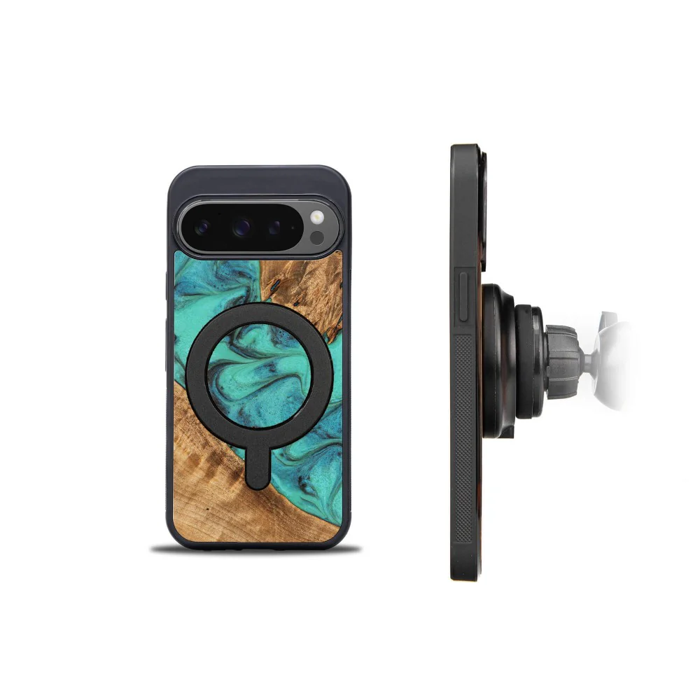 Holzhülle für Google Pixel 10 Pro XL, Bewood Unique Turquoise für MagSafe - Image 2