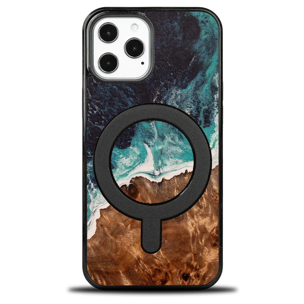 Holzhülle für iPhone 12 Pro Max, Bewood Unique Dream Island für MagSafe, Blau-Braun - Image 7