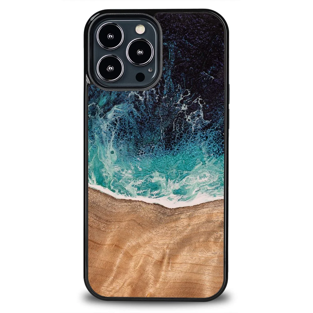 Holzhülle für iPhone 13 Pro Max, Bewood Unique Dream Island, Blau-Braun - Image 7