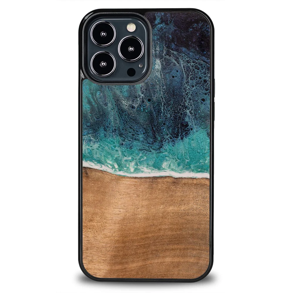 Holzhülle für iPhone 13 Pro Max, Bewood Unique Dream Island, Blau-Braun - Image 8
