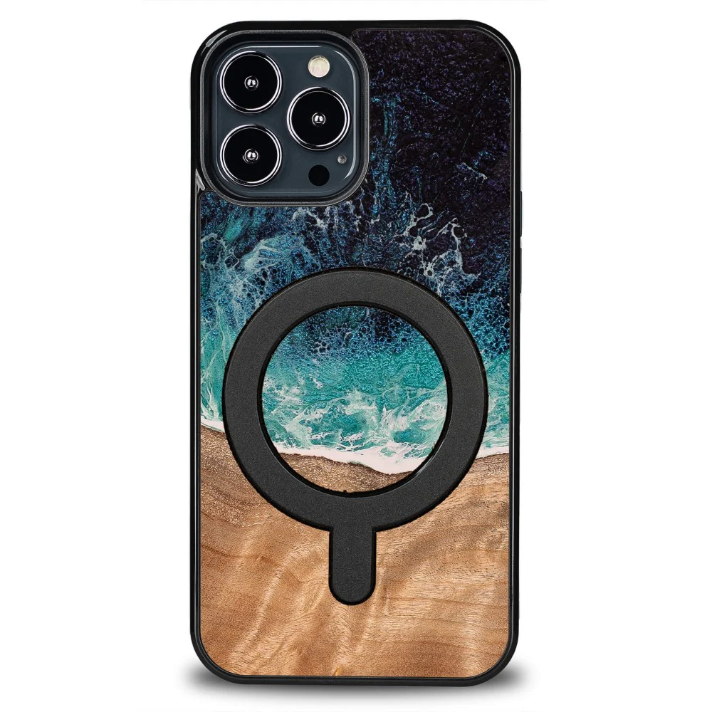 Holzhülle für iPhone 13 Pro Max, Bewood Unique Dream Island für MagSafe, Blau-Braun - Image 8