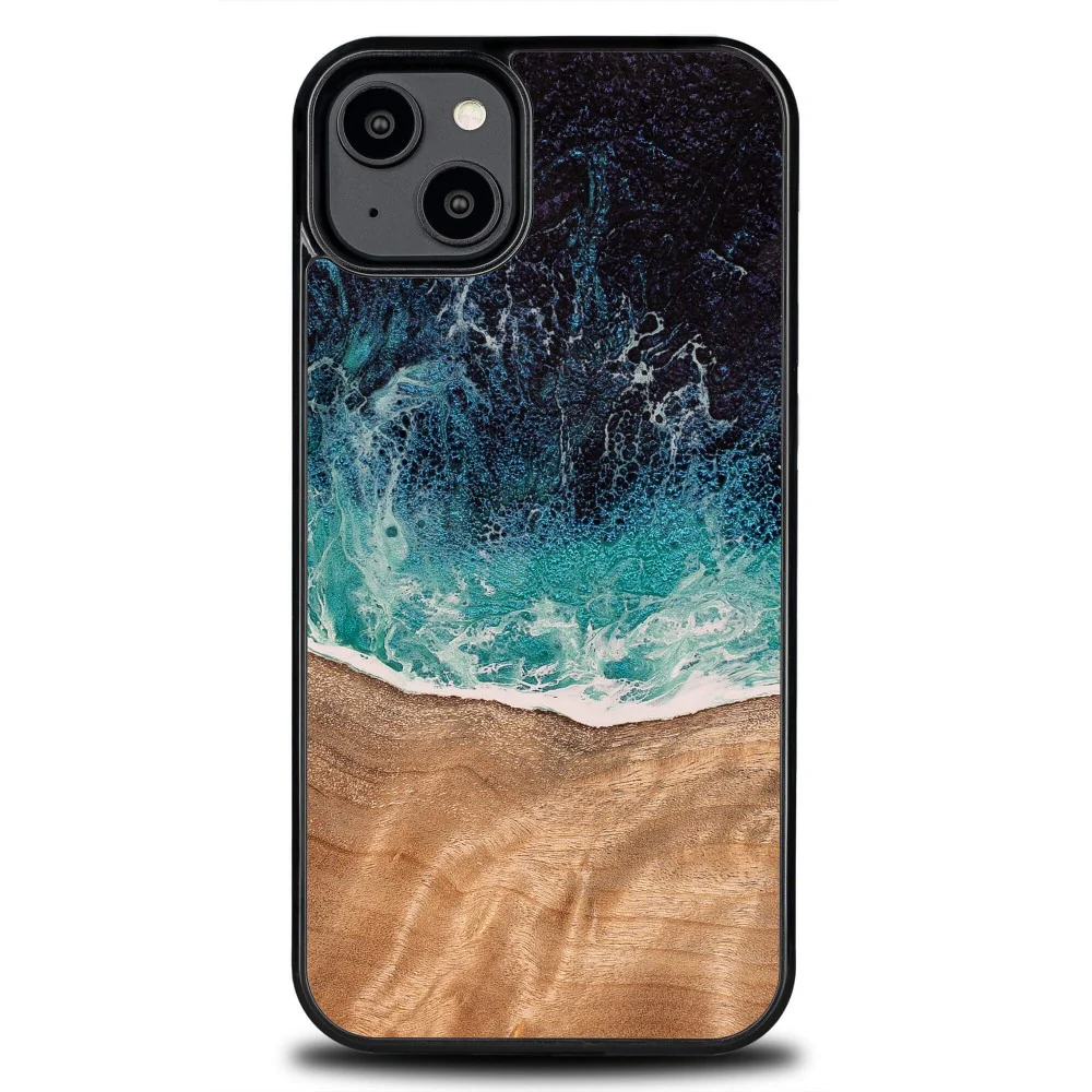 Holzhülle für iPhone 14 Plus, Bewood Unique Dream Island, Blau-Braun - Image 7