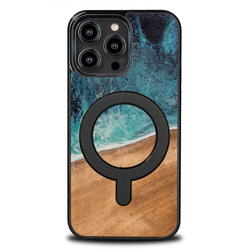 Holzhülle für iPhone 14 Pro Max, Bewood Unique Dream Island für MagSafe, Blau-Braun - Image 10