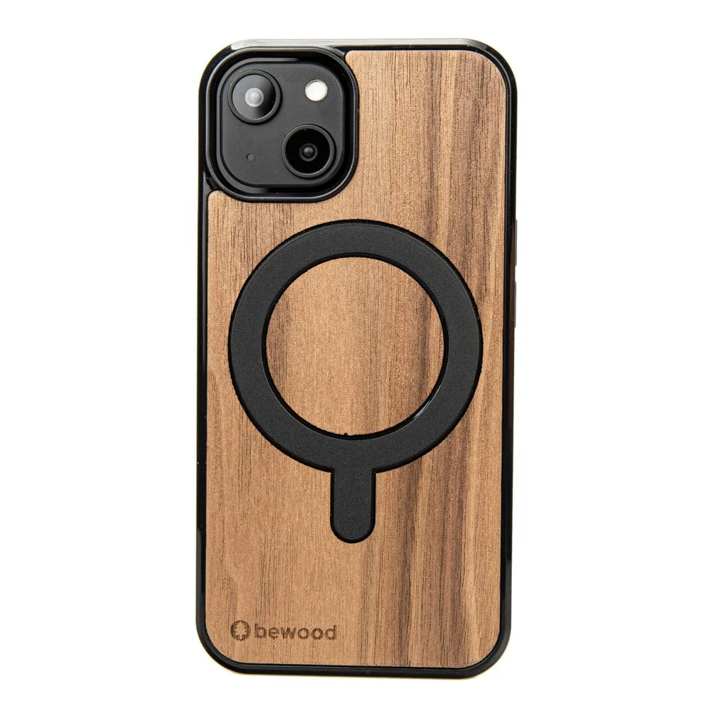 Holzhülle für iPhone 15, Bewood Amerikanischer Nussbaum MagSafe