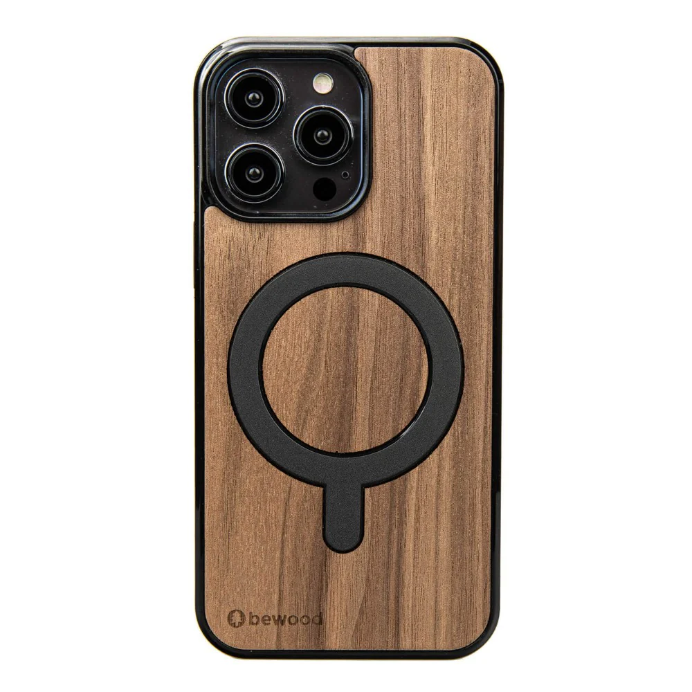 Holzhülle für iPhone 15 Pro Max, Bewood Amerikanischer Nussbaum MagSafe