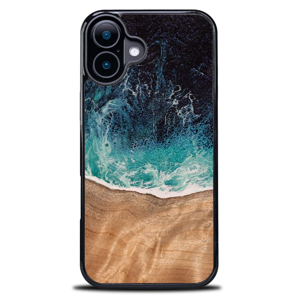 Holzhülle für iPhone 16 Plus, Bewood Unique Dream Island, Blau-Braun - Image 7