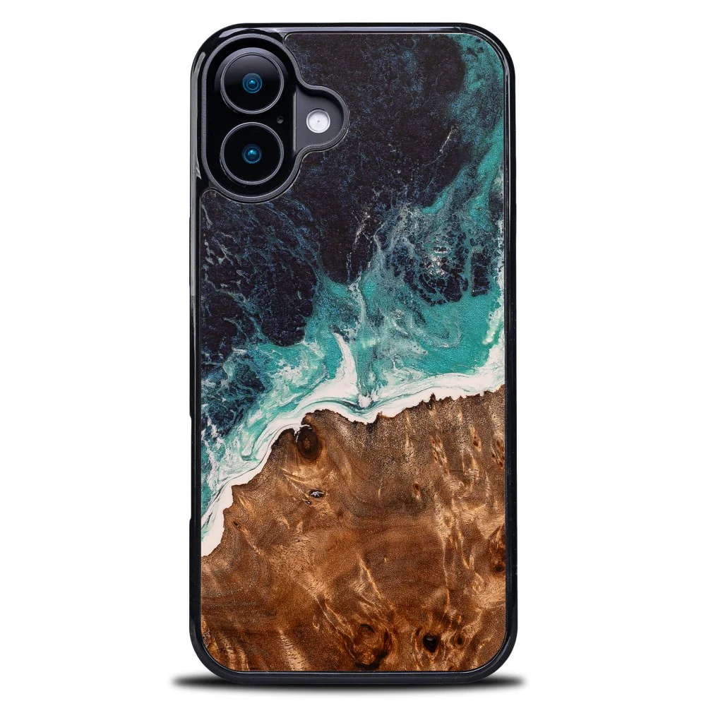 Holzhülle für iPhone 16 Plus, Bewood Unique Dream Island, Blau-Braun - Image 8