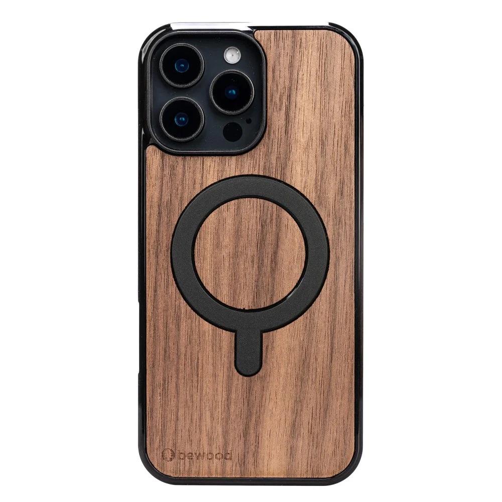 Holzhülle für iPhone 16 Pro Max, Bewood Amerikanischer Nussbaum MagSafe