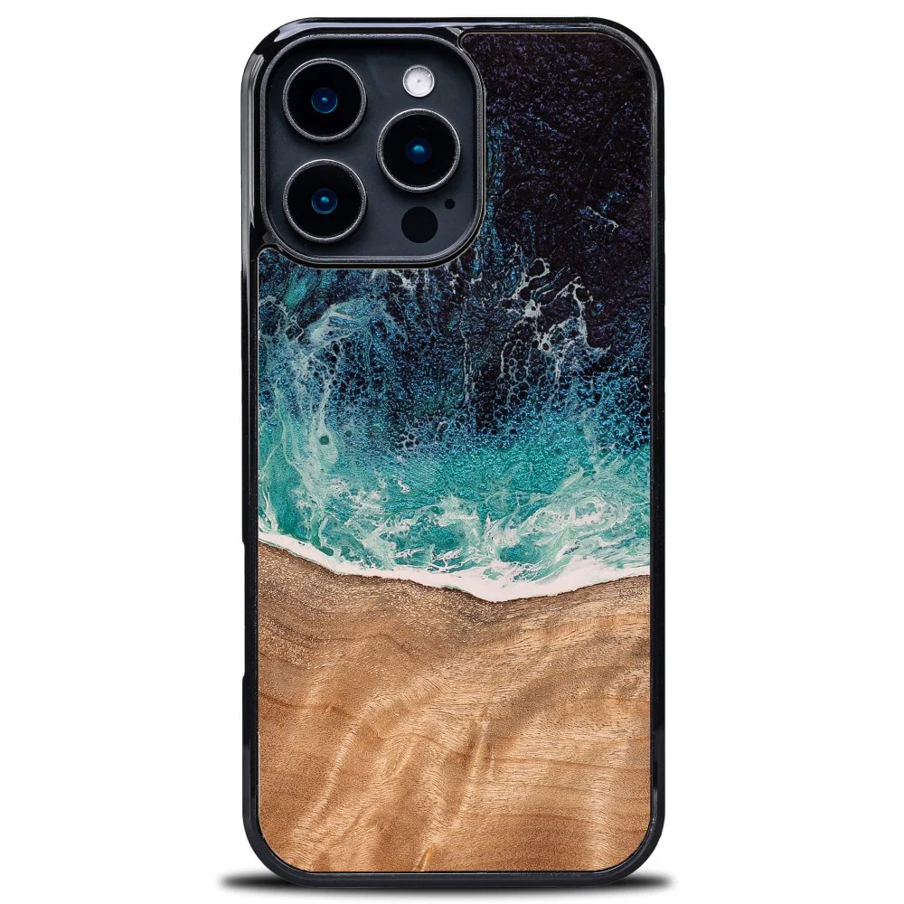 Holzhülle für iPhone 16 Pro Max, Bewood Unique Dream Island, Blau-Braun - Image 8