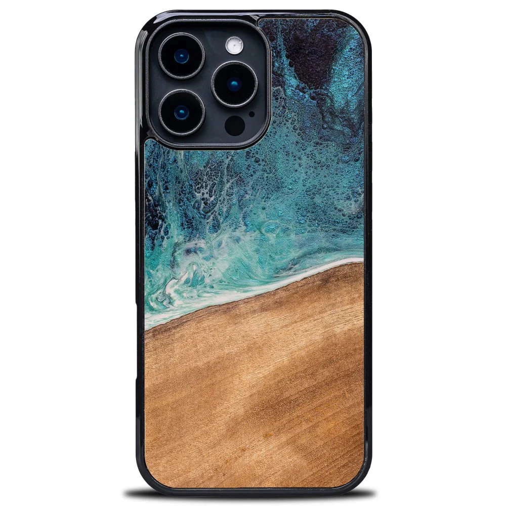 Holzhülle für iPhone 16 Pro Max, Bewood Unique Dream Island, Blau-Braun - Image 9
