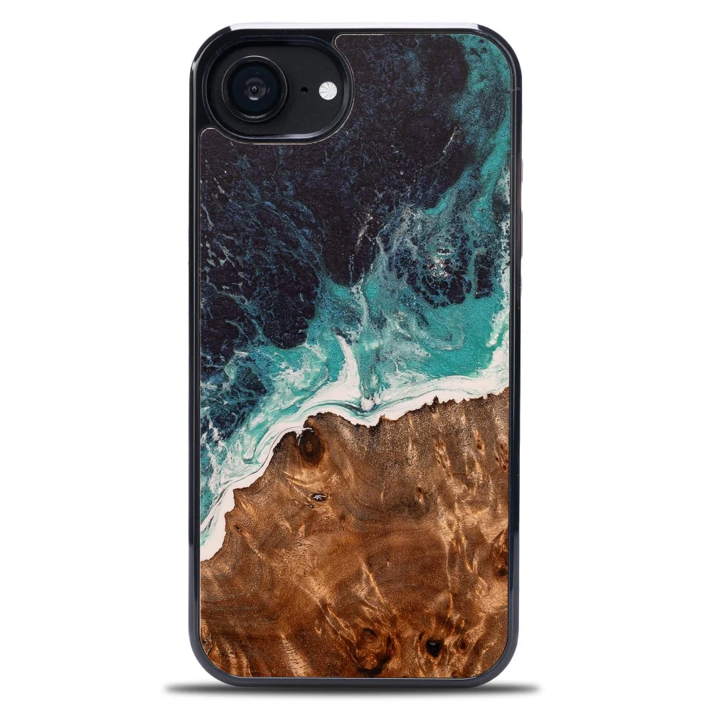 Holzhülle für iPhone 17e / 16e, Bewood Unique Dream Island, Blau-Braun - Image 6