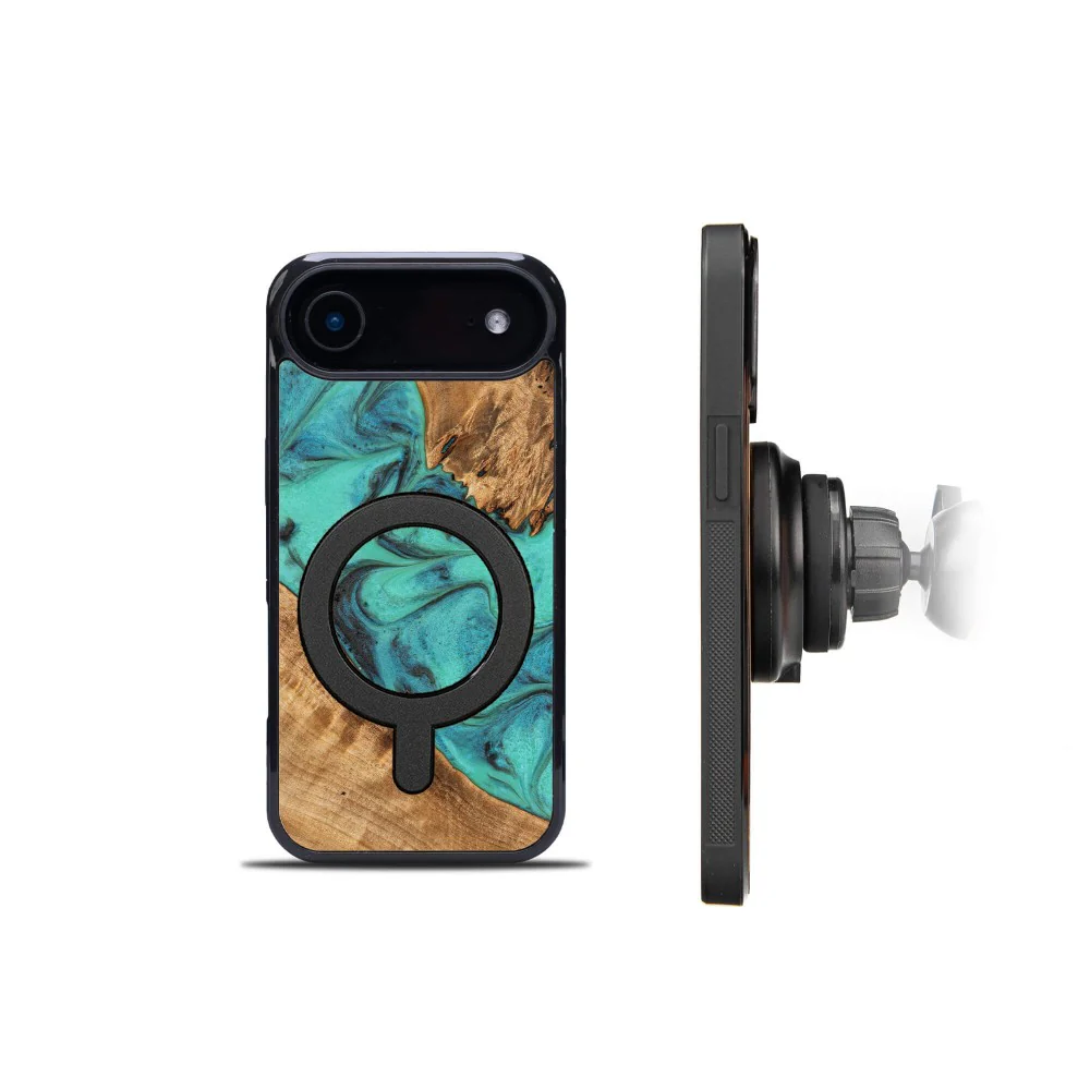 Holzhülle für iPhone Air, Bewood Unique Turquoise für MagSafe - Image 3