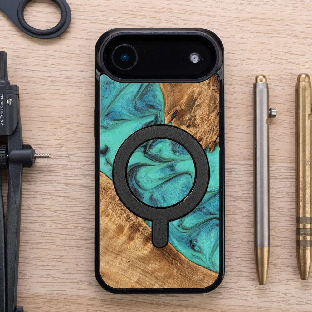Holzhülle für iPhone Air, Bewood Unique Turquoise für MagSafe - Image 4