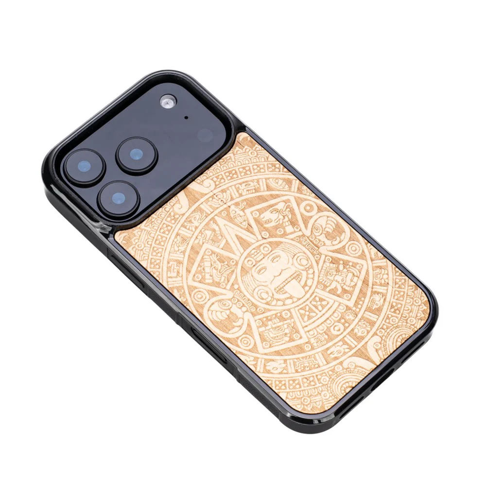 Holzhülle für iPhone 17 Pro, Bewood Aniegre Aztekischer Kalender - Image 3