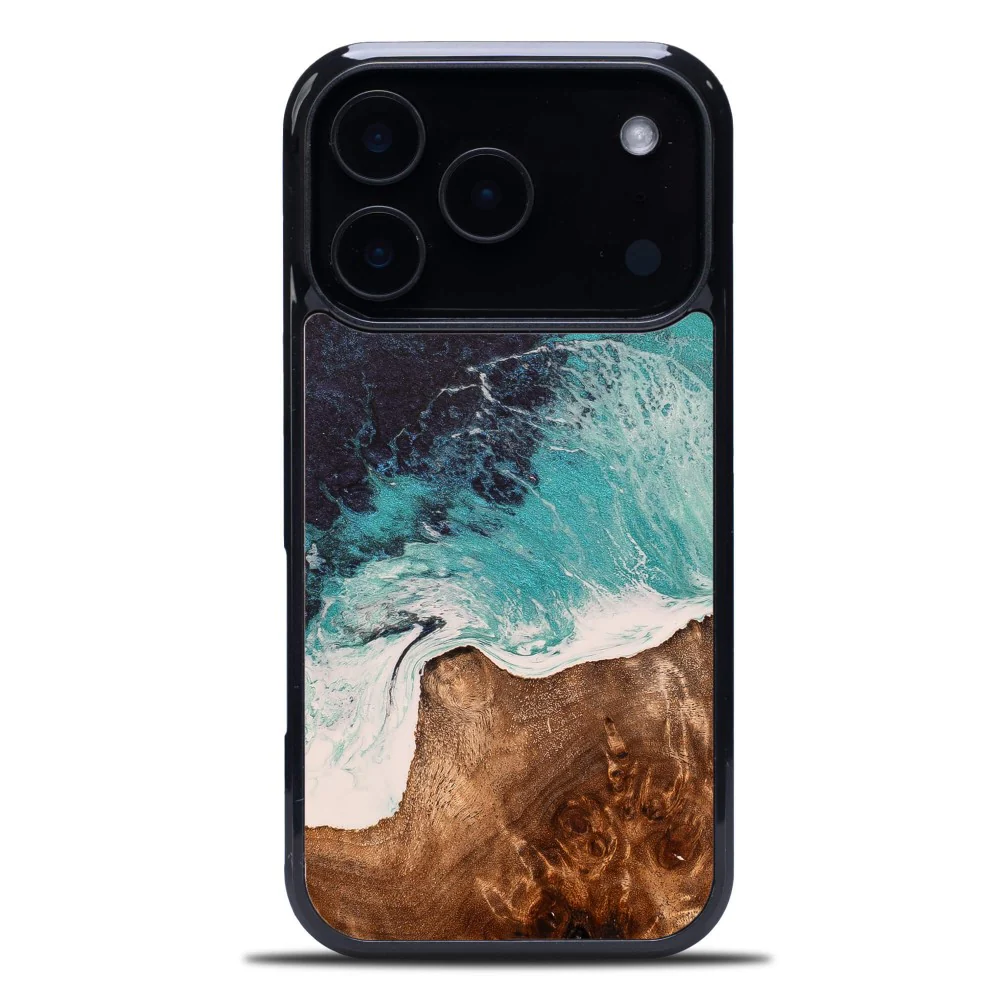 Holzhülle für iPhone 17 Pro, Bewood Unique Dream Island, Blau-Braun - Image 6