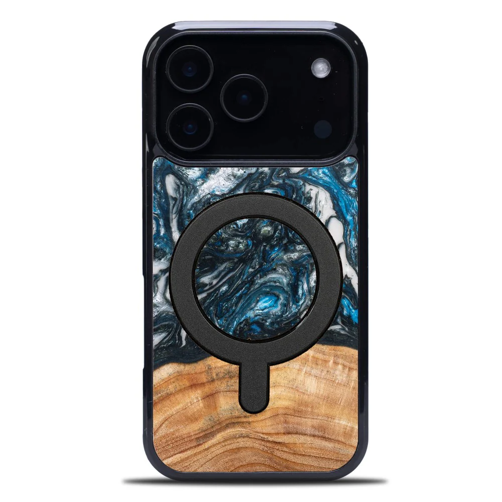 Holzhülle für iPhone 17 Pro, Bewood Unique Planets Erde für MagSafe