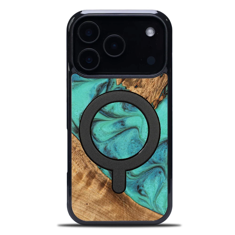 Holzhülle für iPhone 17 Pro, Bewood Unique Turquoise für MagSafe