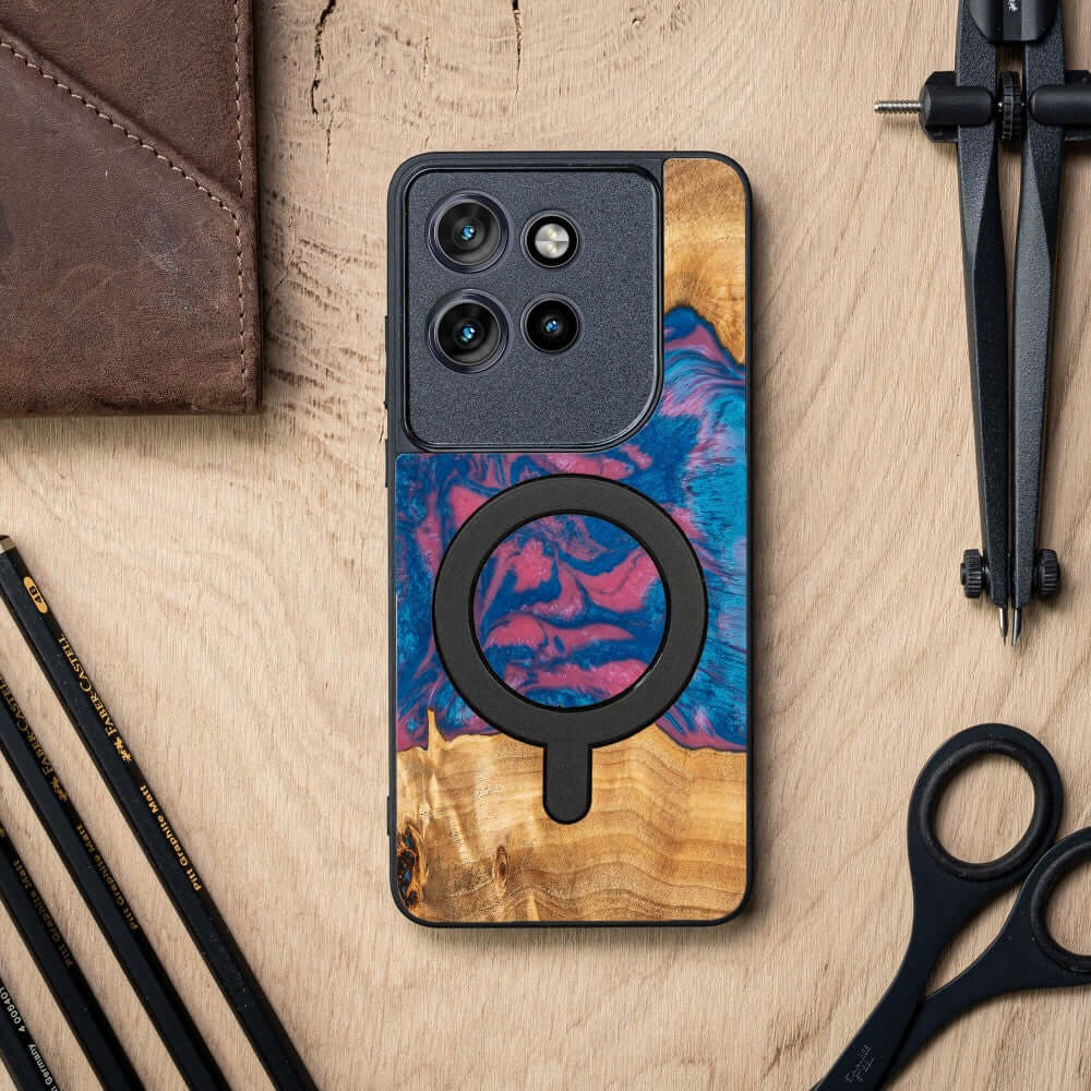Holzhülle für Motorola Edge 50 Neo, Bewood Unique Neons Vegas für MagSafe - Image 3