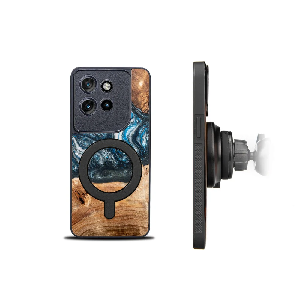 Holzhülle für Motorola Edge 50 Neo, Bewood Unique Planets Erde für MagSafe - Image 2