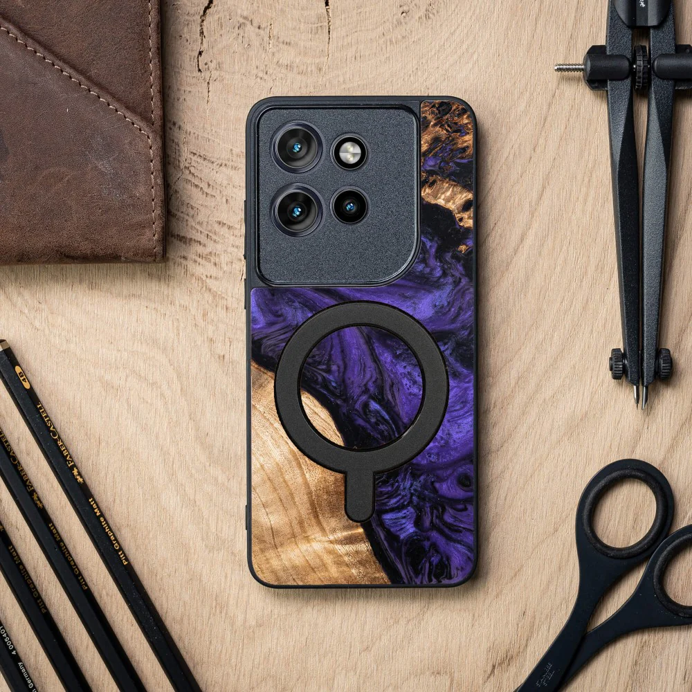 Holzhülle für Motorola Edge 50 Neo, Bewood Unique Violet für MagSafe - Image 3