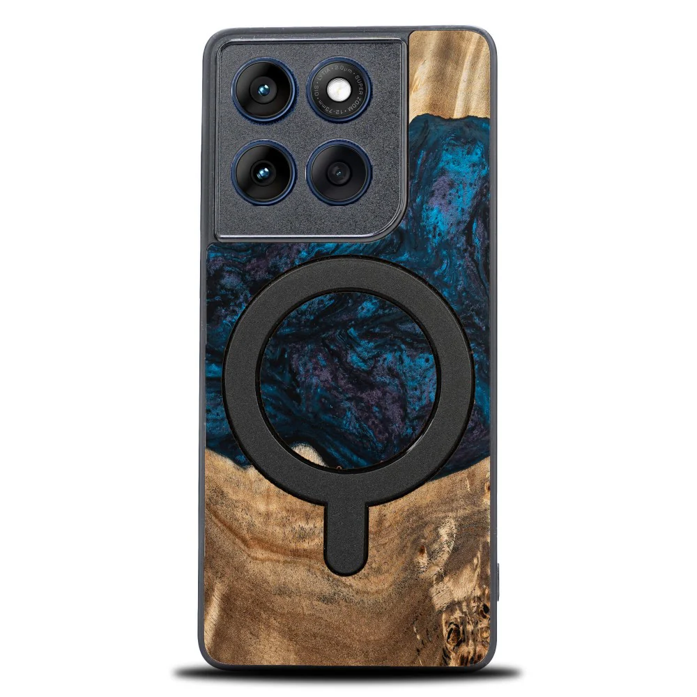 Holzhülle für Motorola Edge 60 Fusion / Motorola Edge 60, Bewood Unique Planets Neptun für MagSafe
