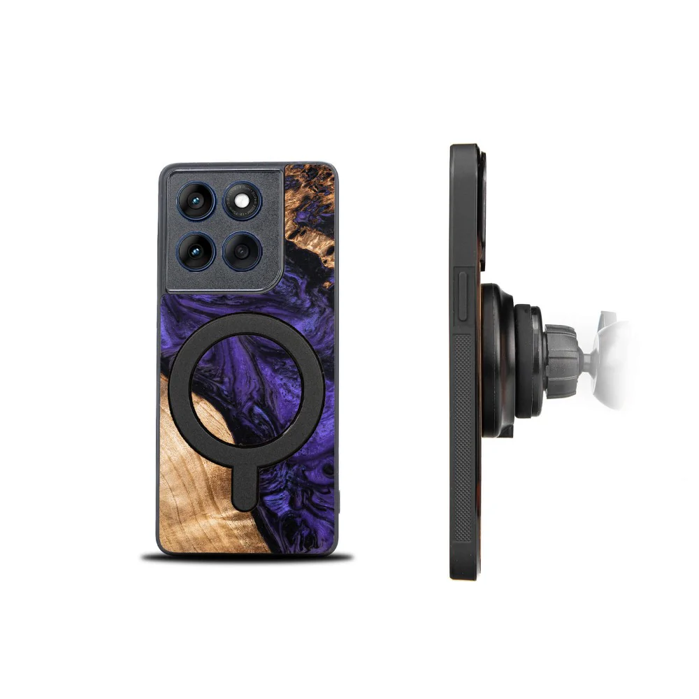 Holzhülle für Motorola Edge 60 Fusion / Motorola Edge 60, Bewood Unique Violet für MagSafe - Image 2