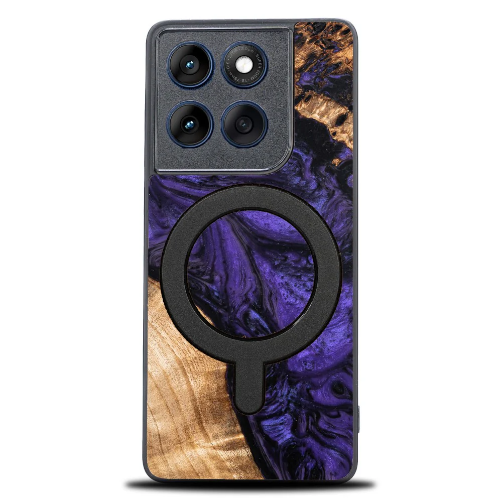 Holzhülle für Motorola Edge 60 Pro, Bewood Unique Violet für MagSafe