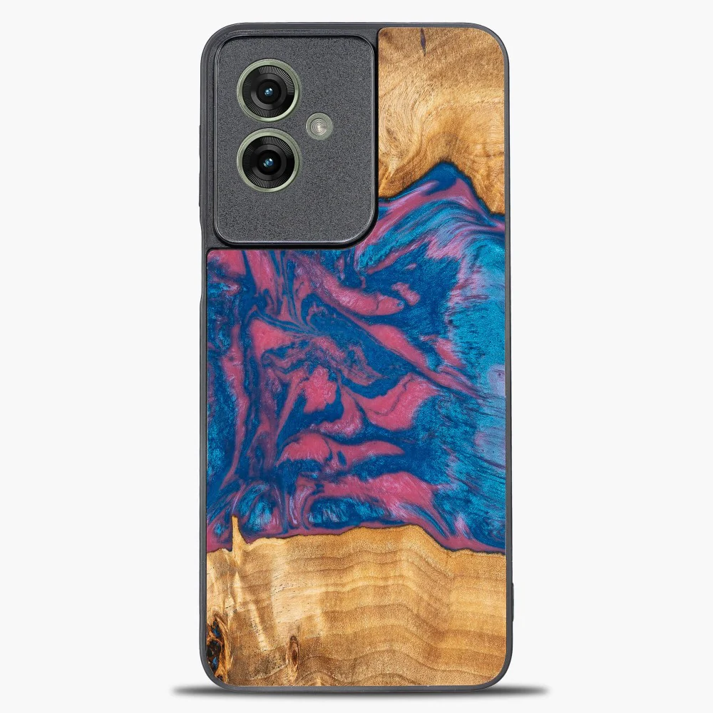 Holzhülle für Motorola Moto G55 5G, Bewood Unique Neons Vegas
