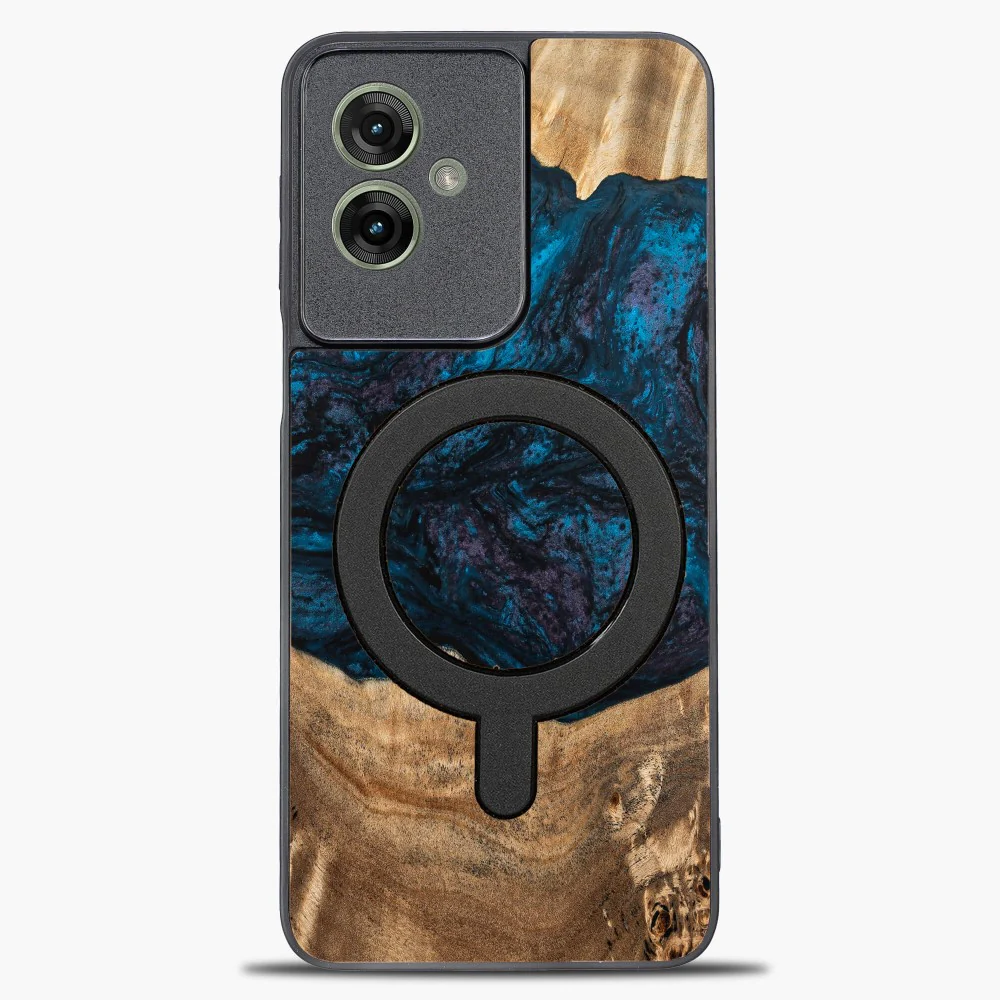 Holzhülle für Motorola Moto G55 5G, Bewood Unique Planets Neptun für MagSafe