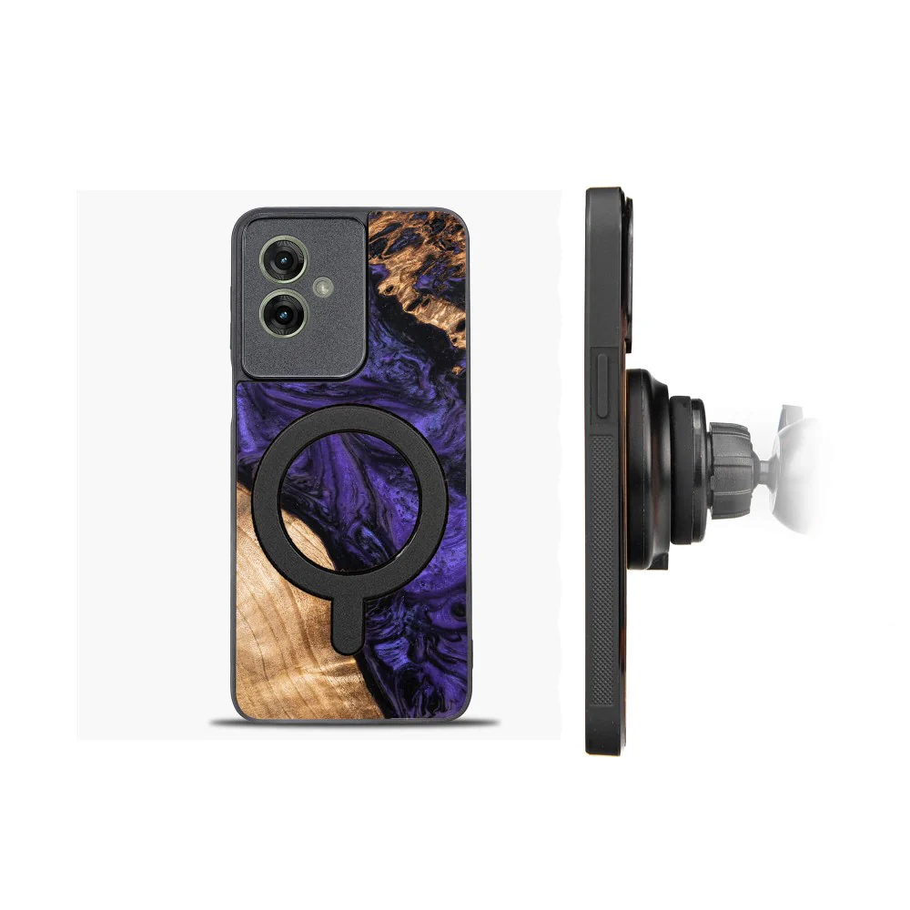 Holzhülle für Motorola Moto G55 5G, Bewood Unique Violet für MagSafe - Image 2