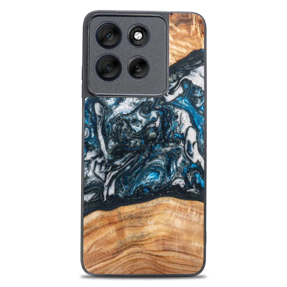 Holzhülle für Motorola Moto G56 5G, Bewood Unique Planets Erde