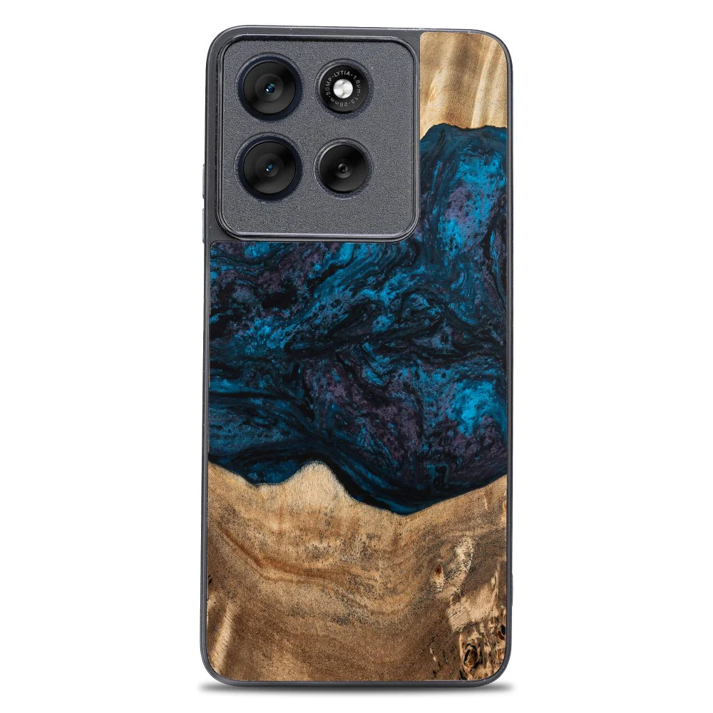 Holzhülle für Motorola Moto G56 5G, Bewood Unique Planets Neptun