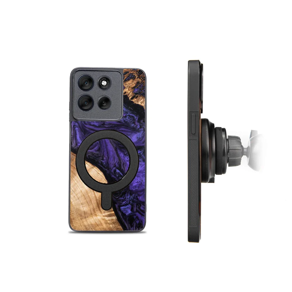 Holzhülle für Motorola Moto G56 5G, Bewood Unique Violet für MagSafe - Image 2