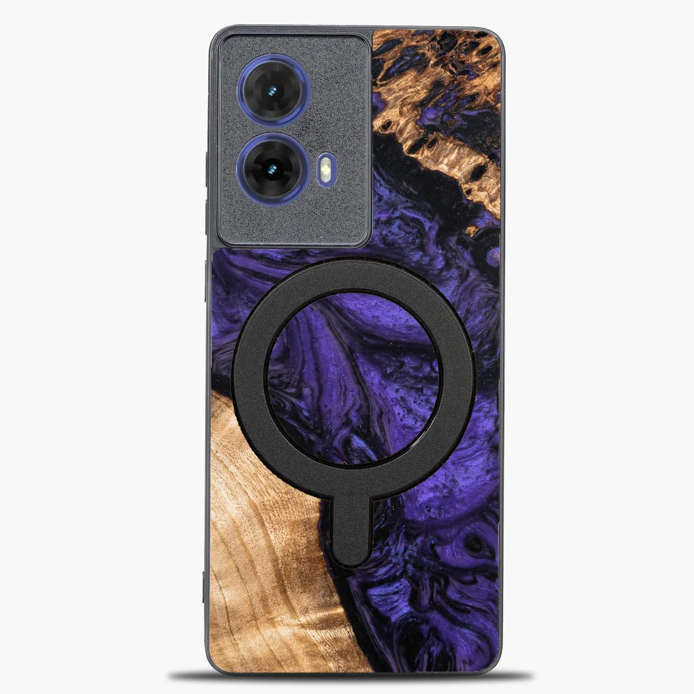 Holzhülle für Motorola Moto G85 5G, Bewood Unique Violet für MagSafe