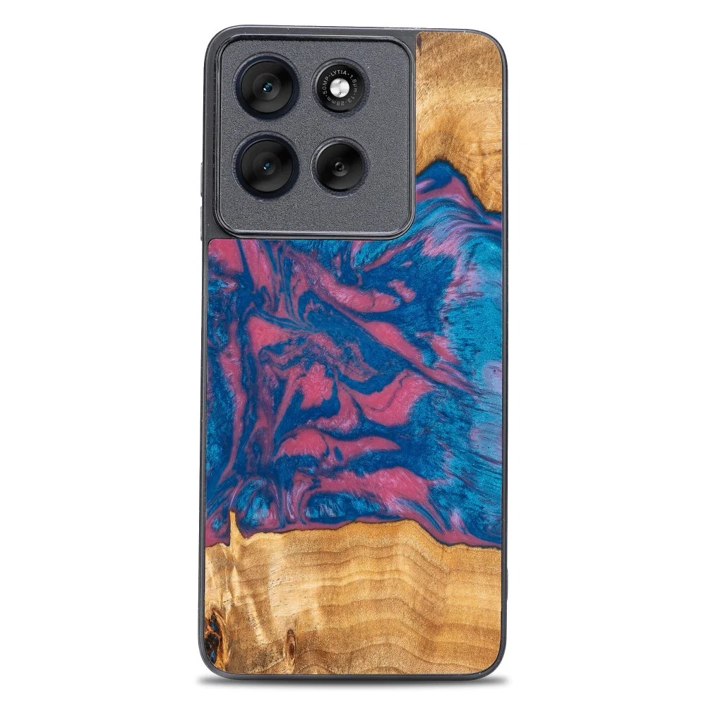 Holzhülle für Motorola Moto G86 5G, Bewood Unique Neons Vegas