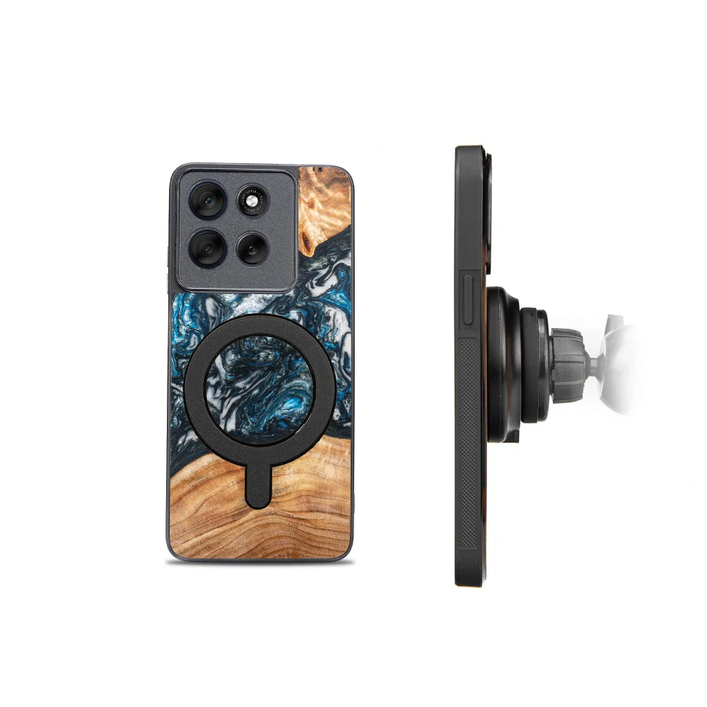 Holzhülle für Motorola Moto G86 5G, Bewood Unique Planets Erde für MagSafe - Image 2