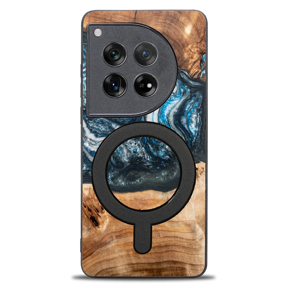 Holzhülle für OnePlus 12, Bewood Unique Planets Erde für MagSafe