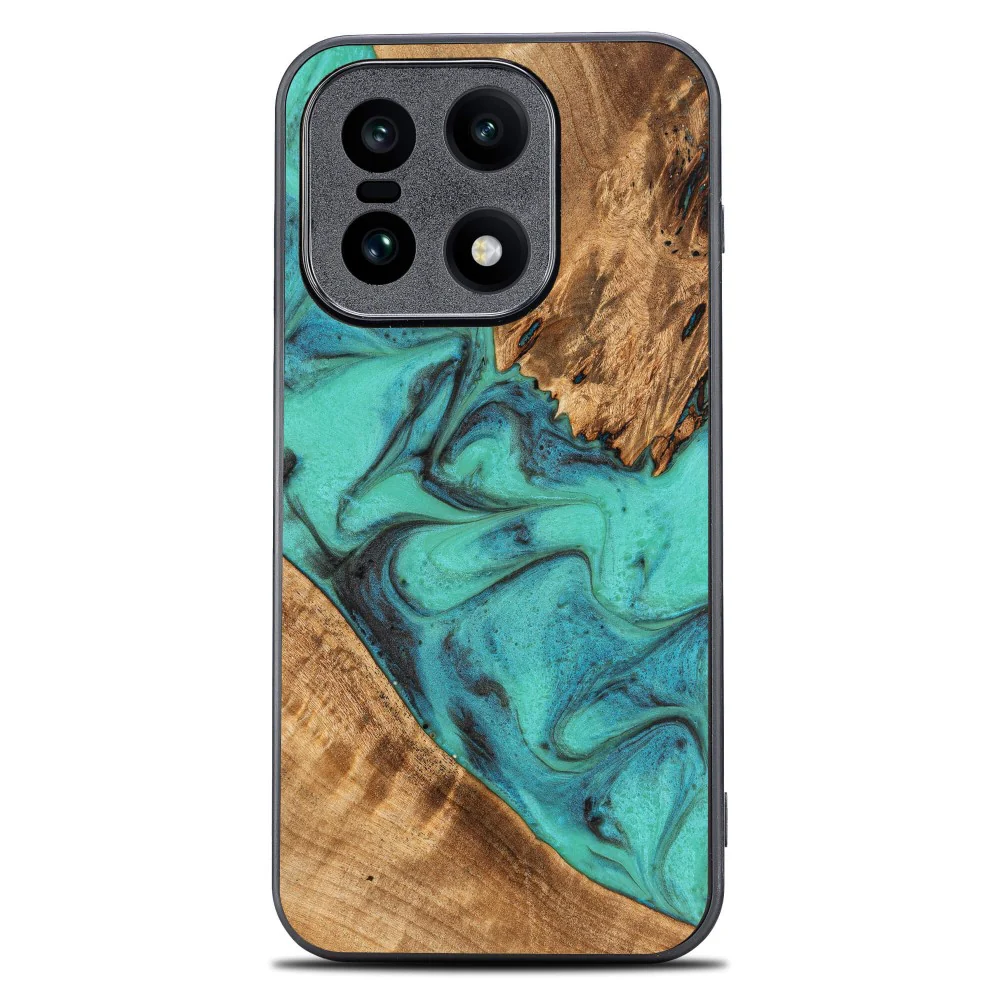 Holzhülle für OnePlus 15, Bewood Unique Turquoise