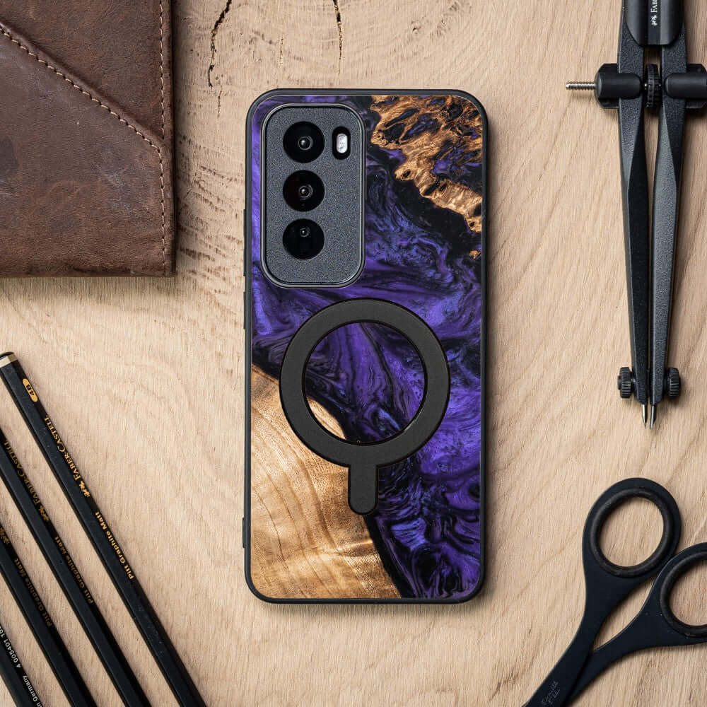 Holzhülle für Oppo Reno 12, Bewood Unique Violet für MagSafe - Image 3