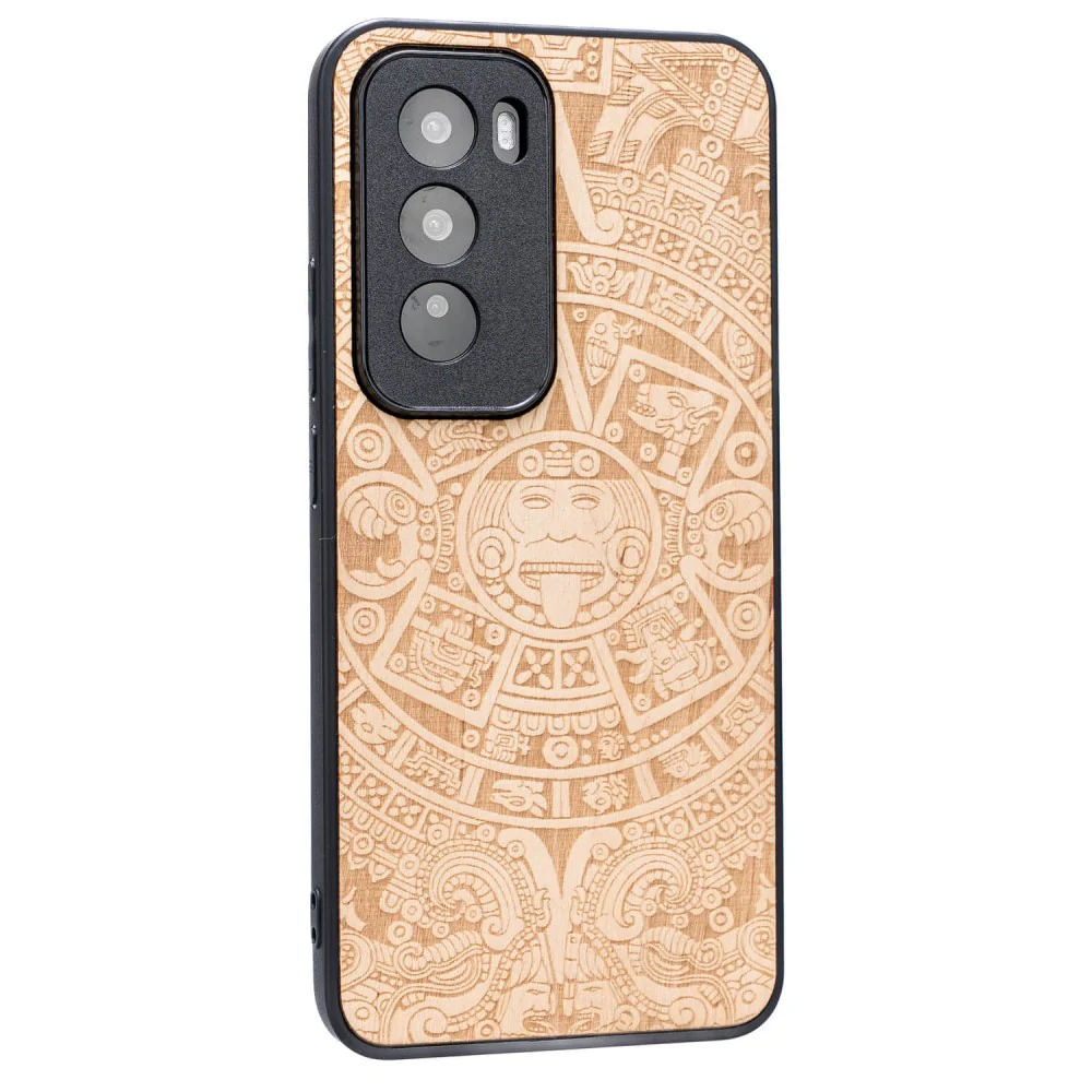 Holzhülle für Oppo Reno 12 Pro, Bewood Aniegre Aztekischer Kalender - Image 2