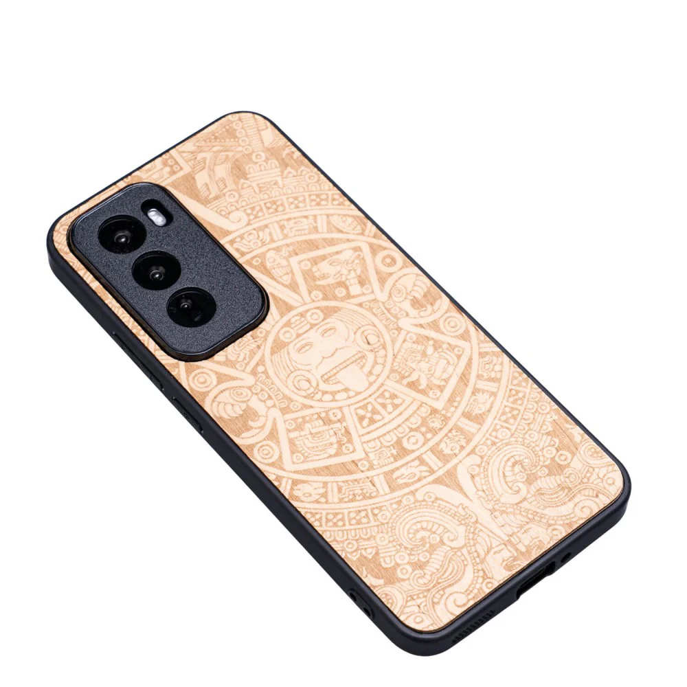 Holzhülle für Oppo Reno 12 Pro, Bewood Aniegre Aztekischer Kalender - Image 3