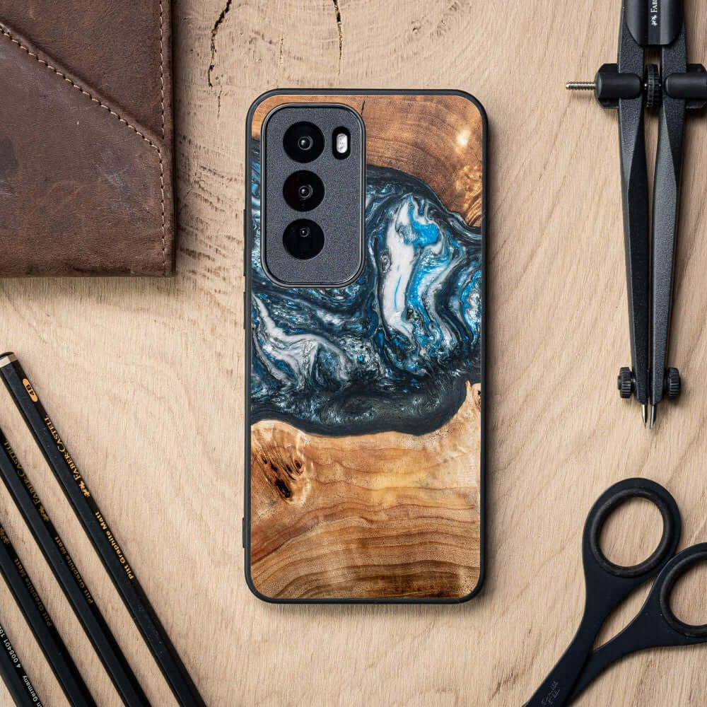 Holzhülle für Oppo Reno 12 Pro, Bewood Unique Planets Erde - Image 2